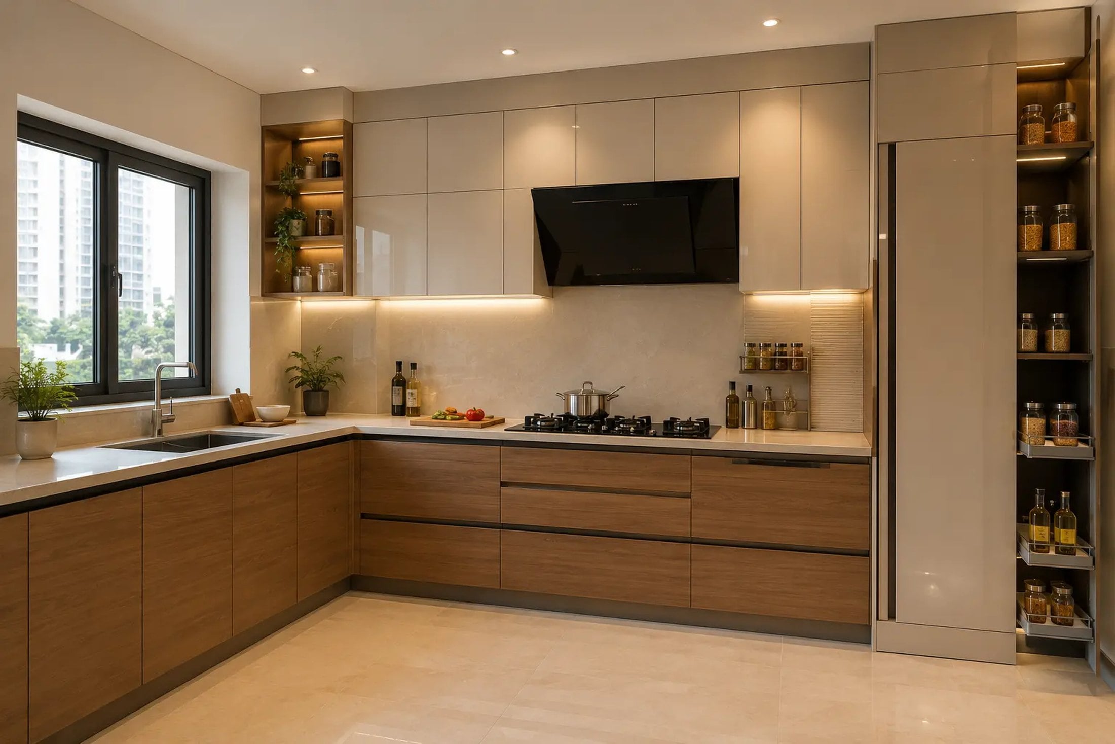 Modular kitchen woodwork by Shree Balaji Industries